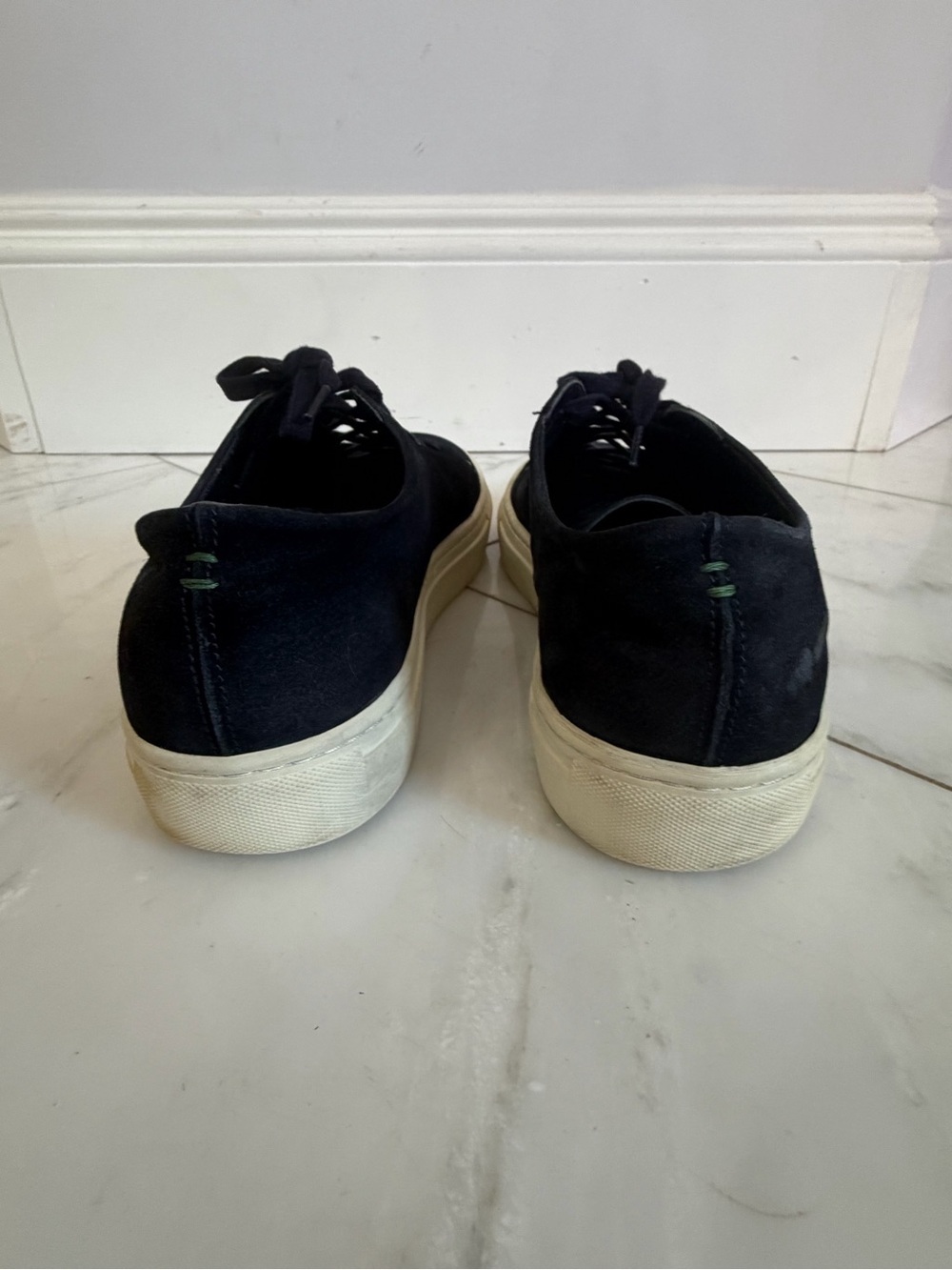 Sid Mashburn Men’s 11 Navy Blue Suede Leather flat sneakers - Picture 4 of 10